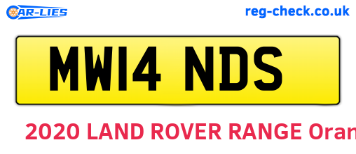 MW14NDS are the vehicle registration plates.