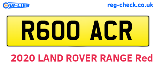 R600ACR are the vehicle registration plates.