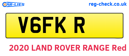 V6FKR are the vehicle registration plates.