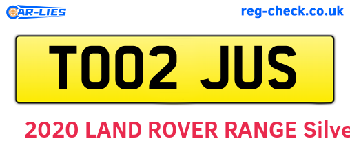 TO02JUS are the vehicle registration plates.
