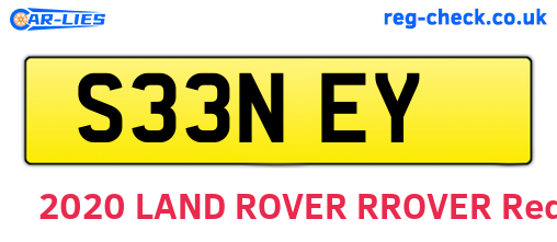 S33NEY are the vehicle registration plates.