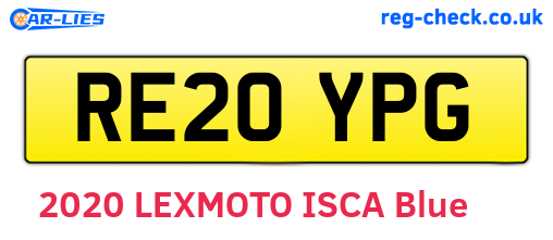 RE20YPG are the vehicle registration plates.