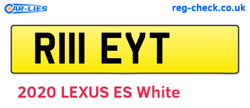 R111EYT are the vehicle registration plates.