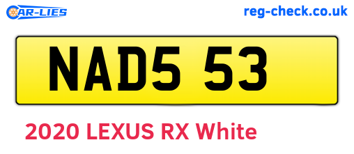 NAD553 are the vehicle registration plates.