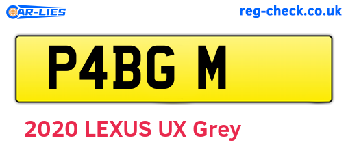 P4BGM are the vehicle registration plates.