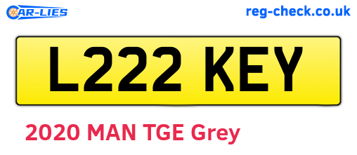 L222KEY are the vehicle registration plates.