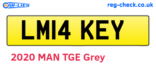 LM14KEY are the vehicle registration plates.
