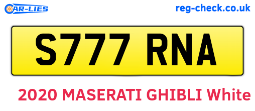 S777RNA are the vehicle registration plates.