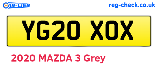 YG20XOX are the vehicle registration plates.