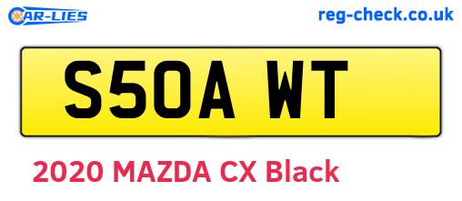 S50AWT are the vehicle registration plates.