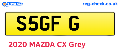 S5GFG are the vehicle registration plates.