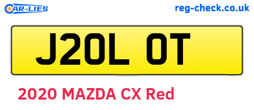 J20LOT are the vehicle registration plates.