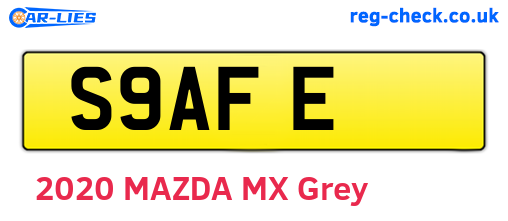 S9AFE are the vehicle registration plates.