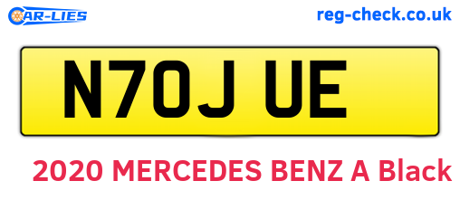 N70JUE are the vehicle registration plates.