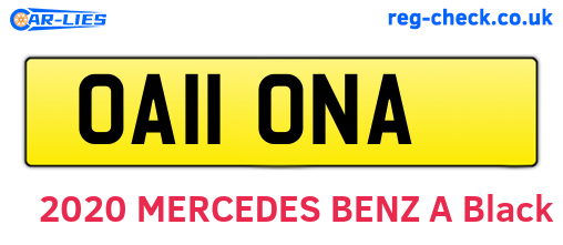 OA11ONA are the vehicle registration plates.