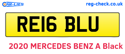 RE16BLU are the vehicle registration plates.