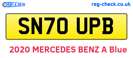 SN70UPB are the vehicle registration plates.