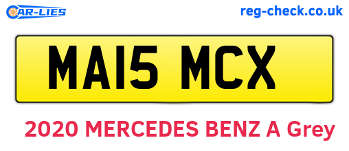 MA15MCX are the vehicle registration plates.