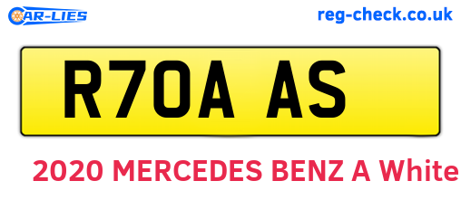 R70AAS are the vehicle registration plates.