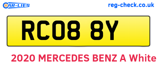 RCO88Y are the vehicle registration plates.
