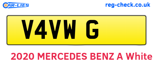 V4VWG are the vehicle registration plates.
