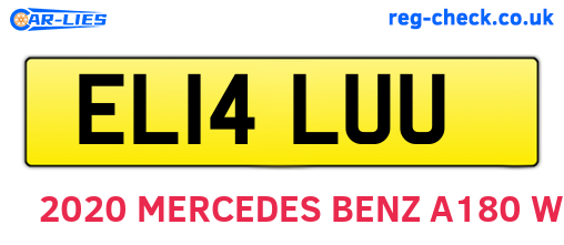 EL14LUU are the vehicle registration plates.
