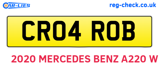 CR04ROB are the vehicle registration plates.