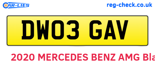 DW03GAV are the vehicle registration plates.