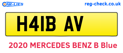 H41BAV are the vehicle registration plates.