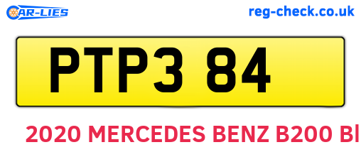 PTP384 are the vehicle registration plates.