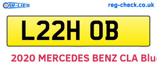 L22HOB are the vehicle registration plates.
