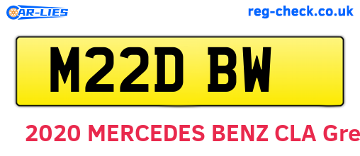 M22DBW are the vehicle registration plates.