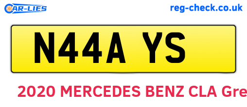 N44AYS are the vehicle registration plates.