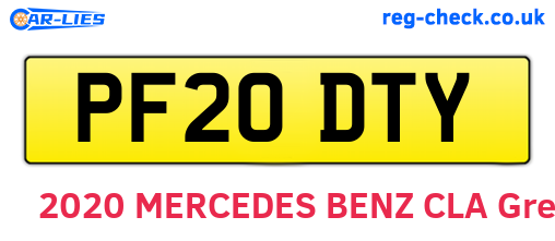 PF20DTY are the vehicle registration plates.