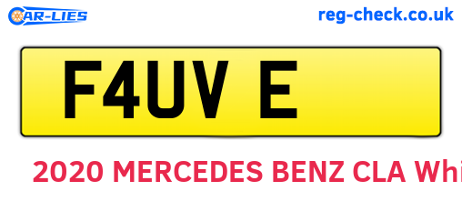 F4UVE are the vehicle registration plates.