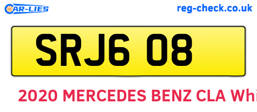 SRJ608 are the vehicle registration plates.