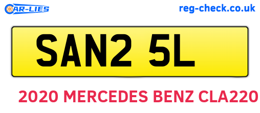 SAN25L are the vehicle registration plates.