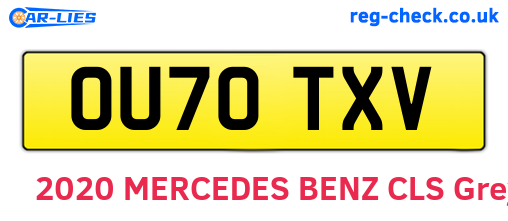 OU70TXV are the vehicle registration plates.