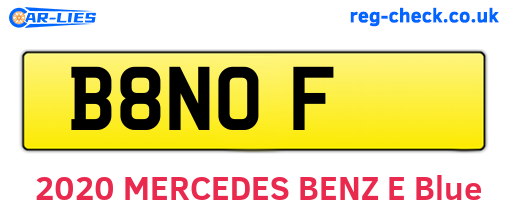 B8NOF are the vehicle registration plates.
