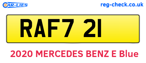 RAF721 are the vehicle registration plates.