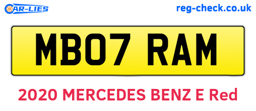 MB07RAM are the vehicle registration plates.