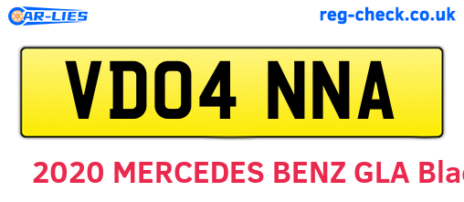 VD04NNA are the vehicle registration plates.
