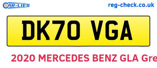DK70VGA are the vehicle registration plates.