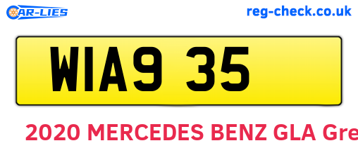 WIA935 are the vehicle registration plates.