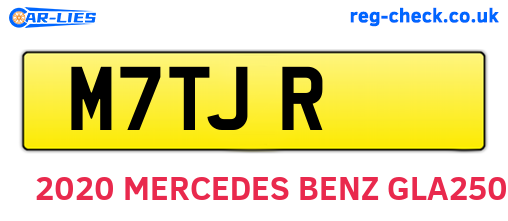 M7TJR are the vehicle registration plates.