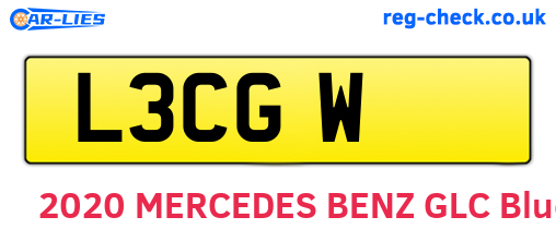 L3CGW are the vehicle registration plates.