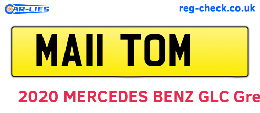 MA11TOM are the vehicle registration plates.