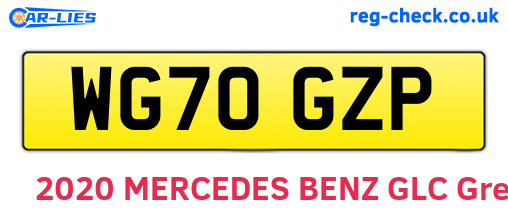 WG70GZP are the vehicle registration plates.