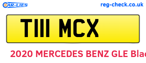 T111MCX are the vehicle registration plates.