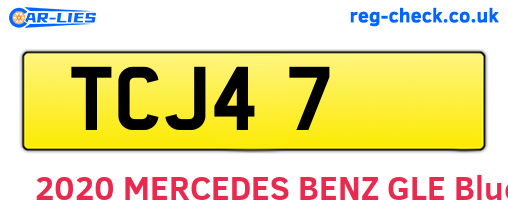 TCJ47 are the vehicle registration plates.